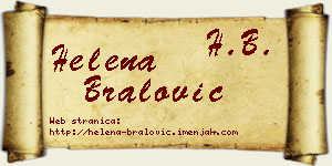 Helena Bralović vizit kartica